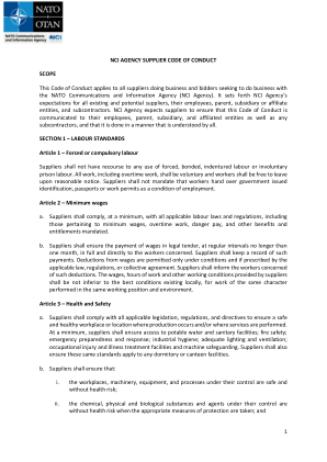 nci 机构供应商行为准则